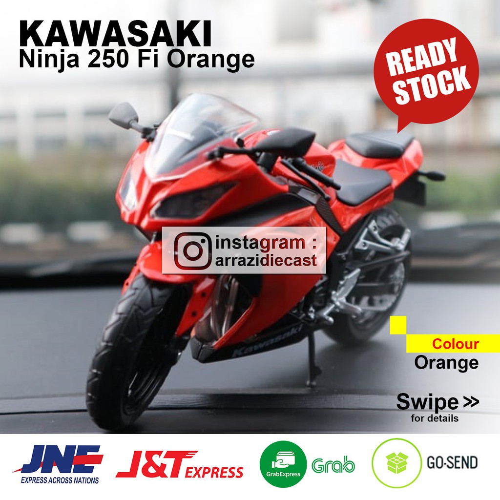 Miniatur Motor Atau Diecast Motor Kawasaki Ninja 250 Fi Warna