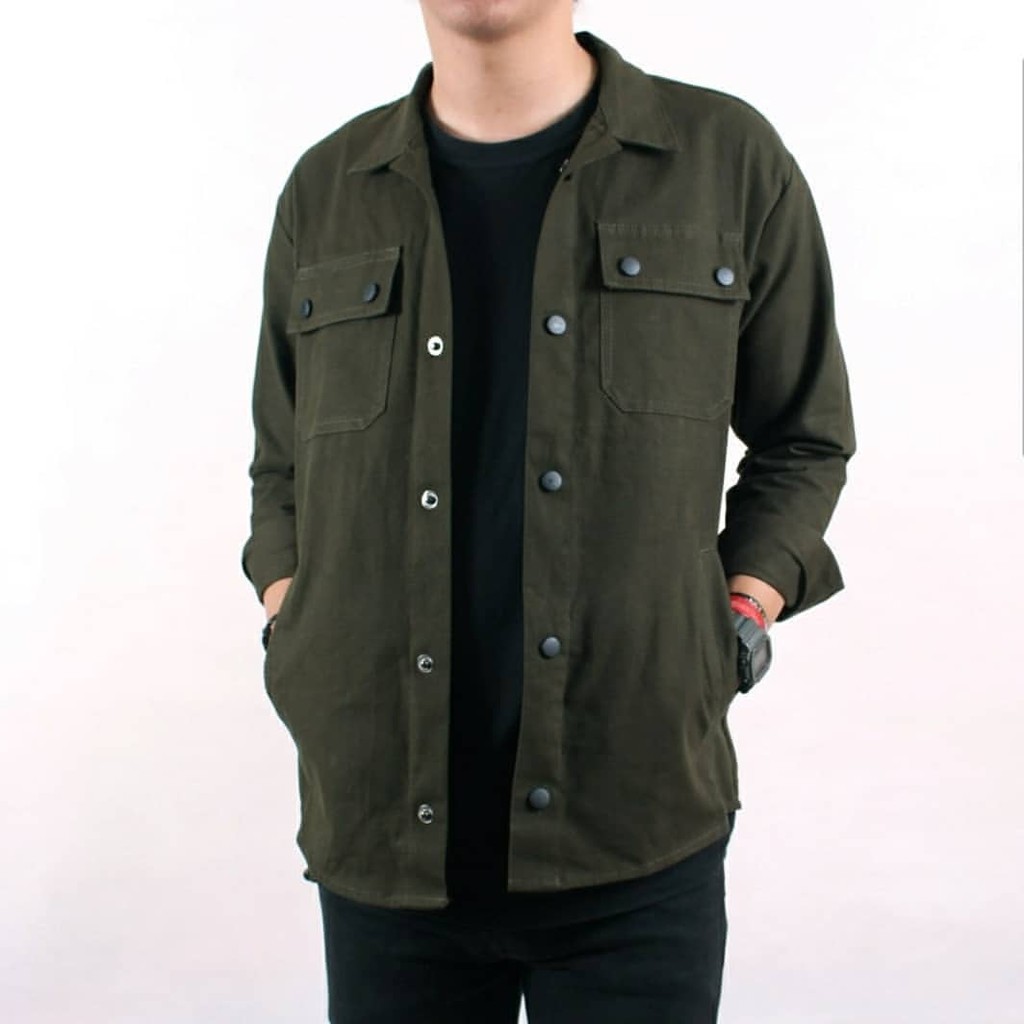 ORIGINAL WOLV Jaket Semi Parka Premium Jaket Pria Kameja Pria Jaket Trucker Jaket Canvas Jaket Casual