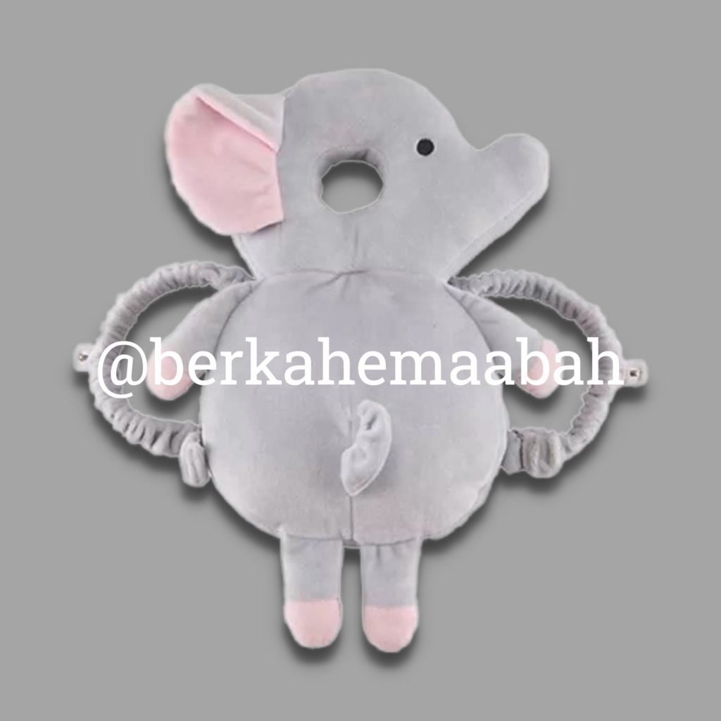 ( FREE STRAP ) Bantal Pelindung Kepala Bayi Gajah | Baby Head Protector | Head Neck Pillow Pad