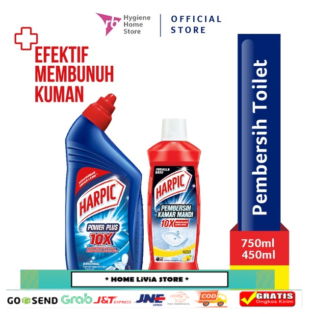 Harpic Power Plus Original 750 ml + Harpic Kamar Mandi Lime 450 ml