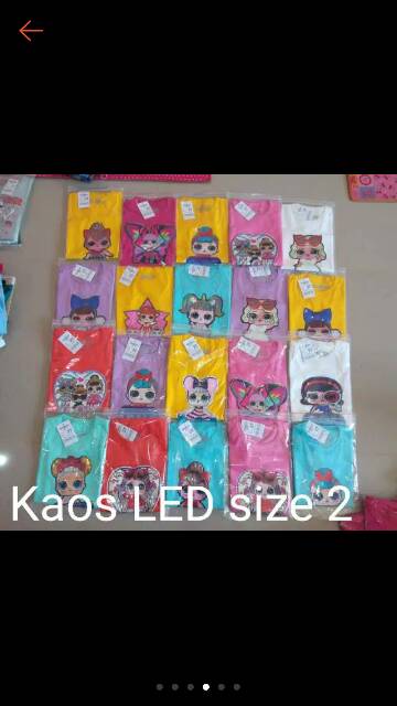 COD Kaos LOL LED size 1,2,3,4,5 (lampu 1) (bisa pilih warna)