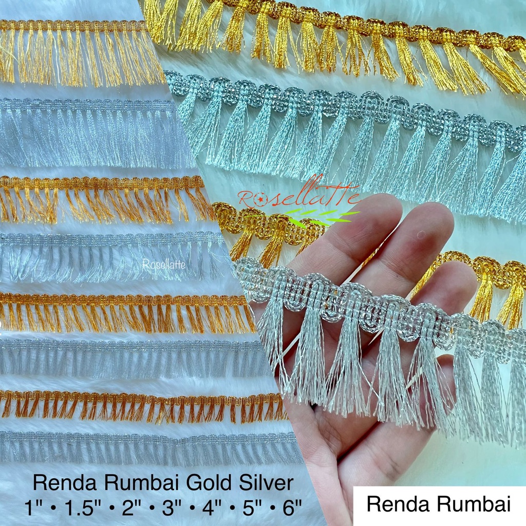 Renda Rumbai Gold Silver (100cm)