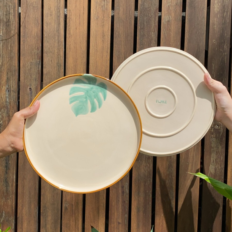 [ MONSTERA EDITION ] ROUND PLATE / DINNER PLATE / PIRING KERAMIK