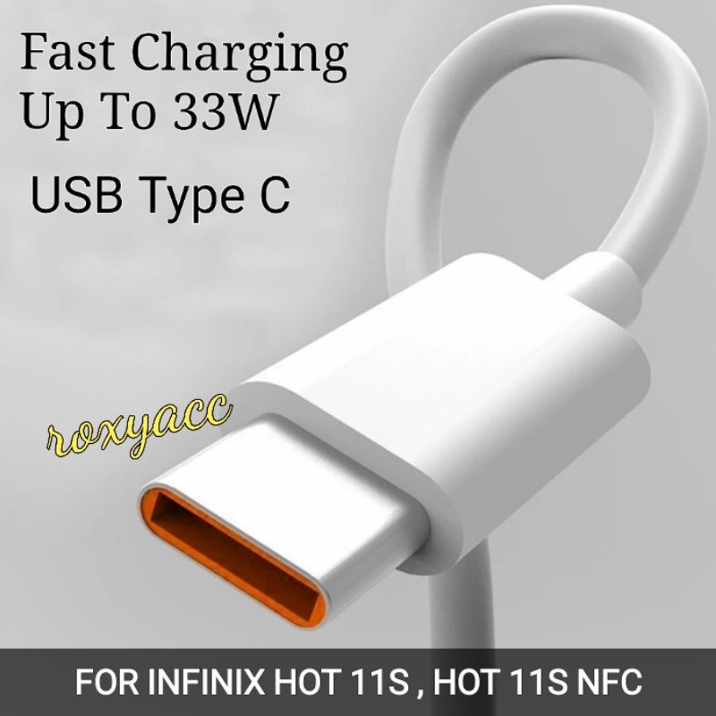 ORIGINAL KABEL CHARGER / DATA INFINIX HOT 11S , HOT 11S NFC USB TYPE C FAST CHARGING