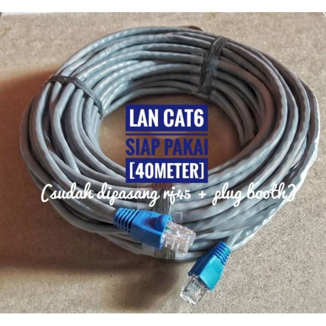 Kabel Lan CAT6 40 Meter UTP Cat 6 Cat6 Vascolink Siap Pakai sudah dipasang rj45 dan plug booth