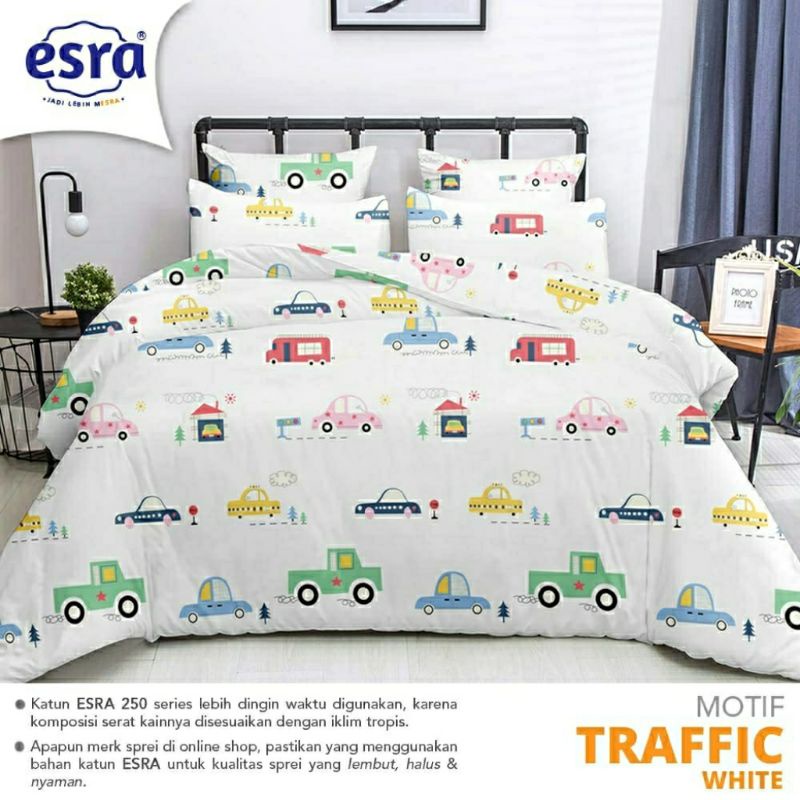 ✔NEW COMING‼ SPREI SET KATUN ESRA TRAFFIC WHITE/SPREI ESRA CAR/SPREI ESRA MOBIL