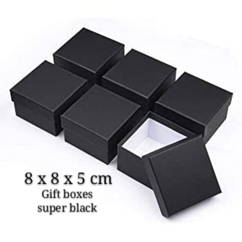 

PREMIUM GOOD Quality HARD BOX GIFT BOX SUPER BLACK 8 x 8 x 5 cm.
