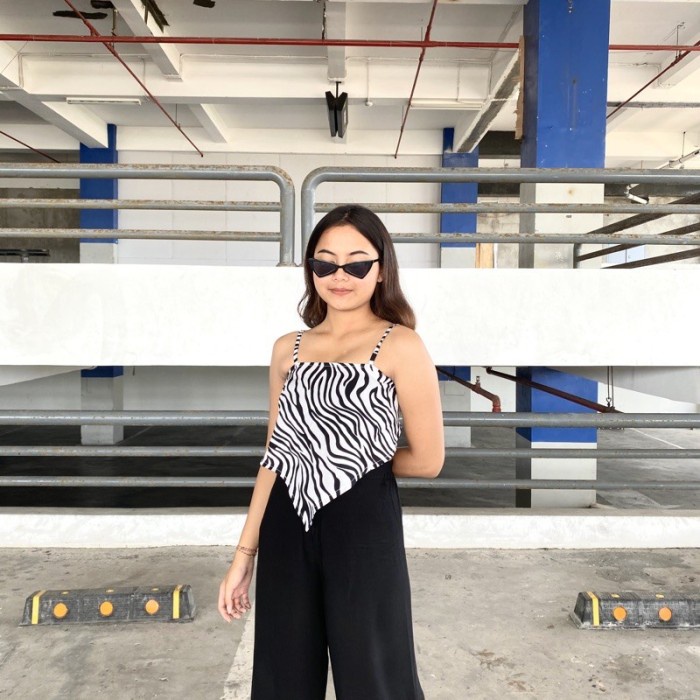 Bandana Top Motif Tanktop Crop Top