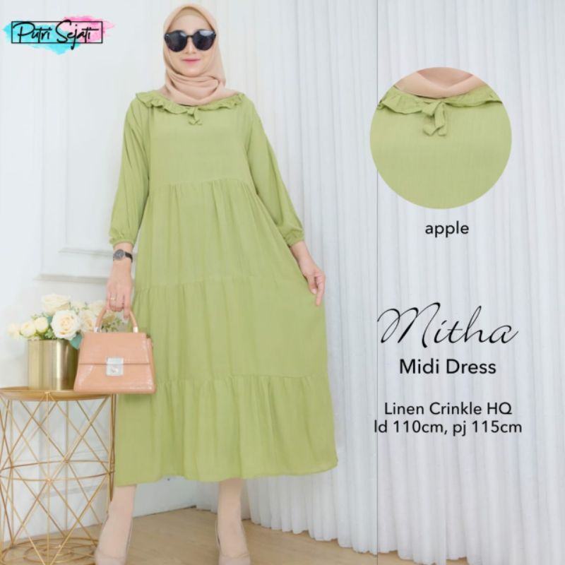 baju gamis midi dress muslim wanita MITHA