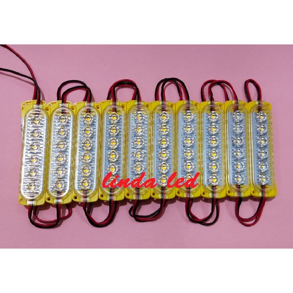 LAMPU LED MODUL STRIP 6MATA 12 VOLT SMD 2835 10425 12VOLT WATERPROOF VARIASI MOTOR MOBIL 6 MATA 12V