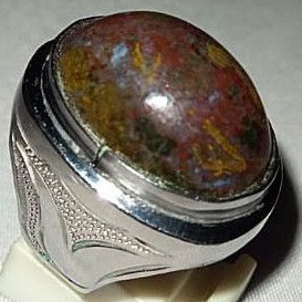 cincin batu akik pancawarna klawing