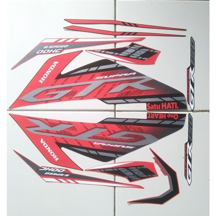 stiker striping honda supra gtr150 2019 merah