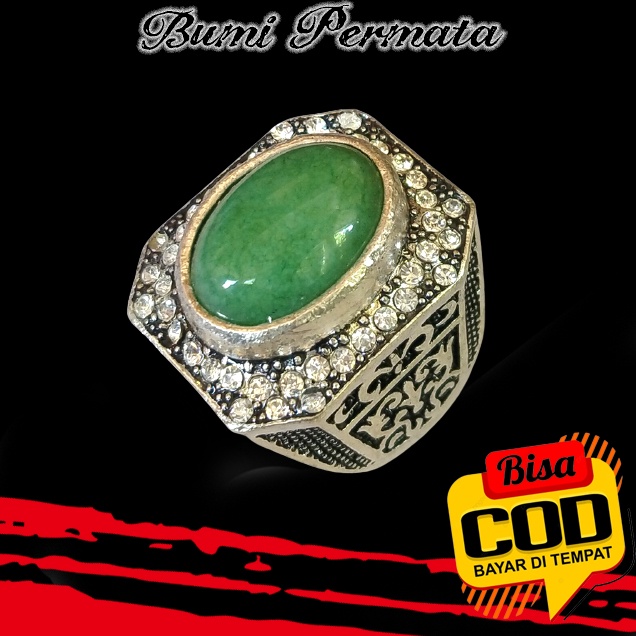 Batu Cincin Pria Natural Giok Sojol Aventurine