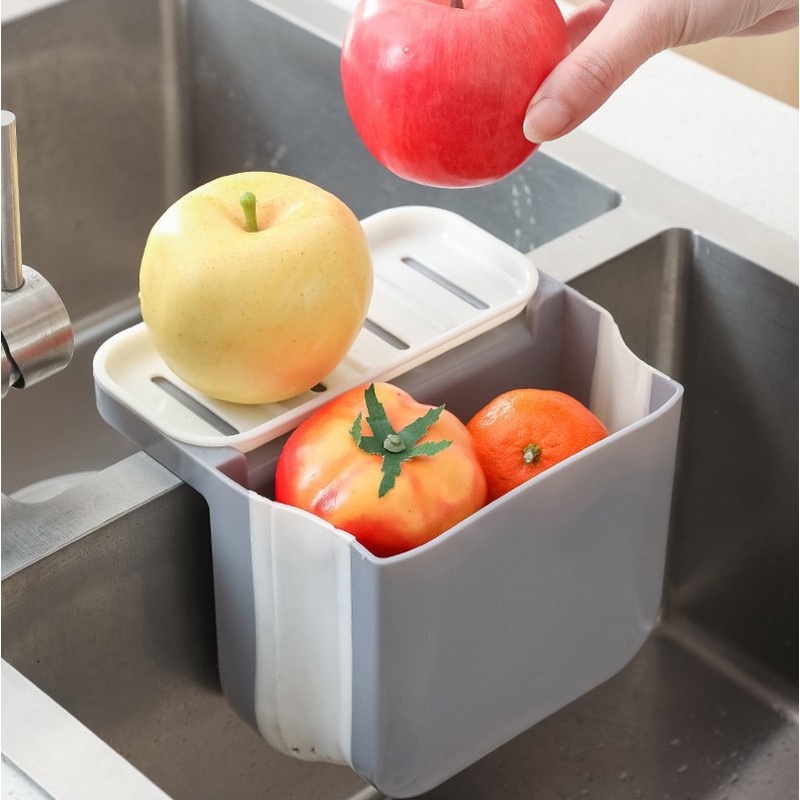 Double Suction Cup Hanging Sink Drain Basket/Multifunction Kitchen Upgrade Folding Sink Storage Basket/Kitchen Leftovers Sink Garbage Storage Holder Filter/Fruit Storage Holder Kitchen Tool