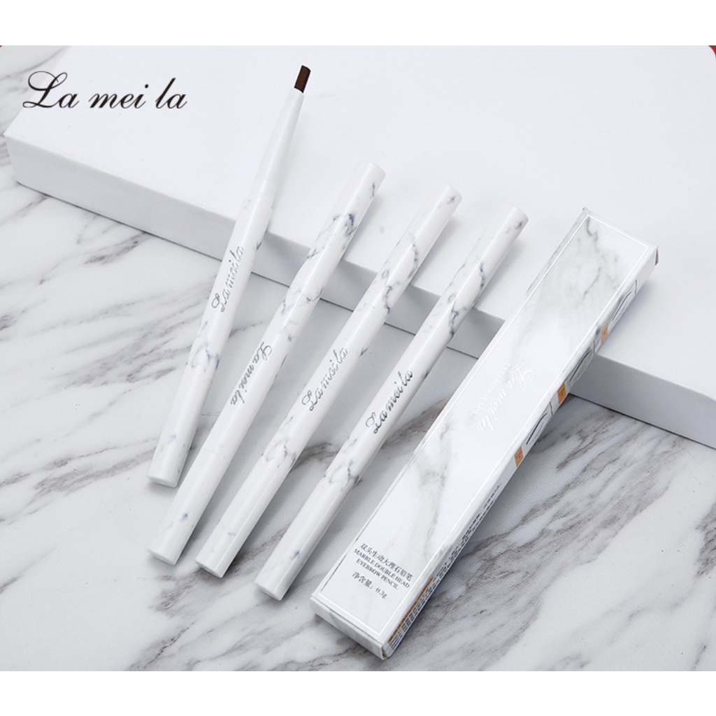 Lameila Marble Double Head Eyebrow Pencil Penebal Alis Mata Cantik 7 Warna LA006