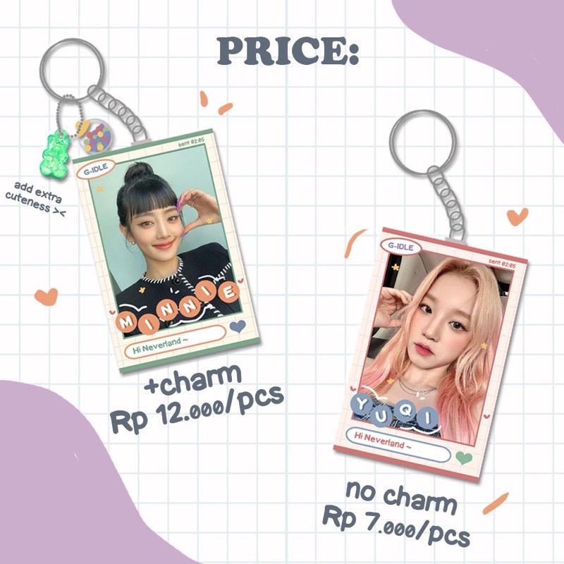 GIDLE KERYRING VOL.2 KEYCHAIN GANTUNGAN KUNCI G-IDLE TOMBOY NEVERLAND