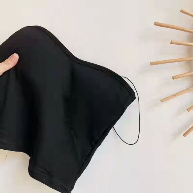 [ LINGERIE MASTER ] - (B-11) TANK TOP BRA BH FASHION GYM BRA OLAHRAGA PUSH UP LINGERIE WANITA TANPA KAWAT ELASTIS SEXY IMPORT-B-11 Hitam