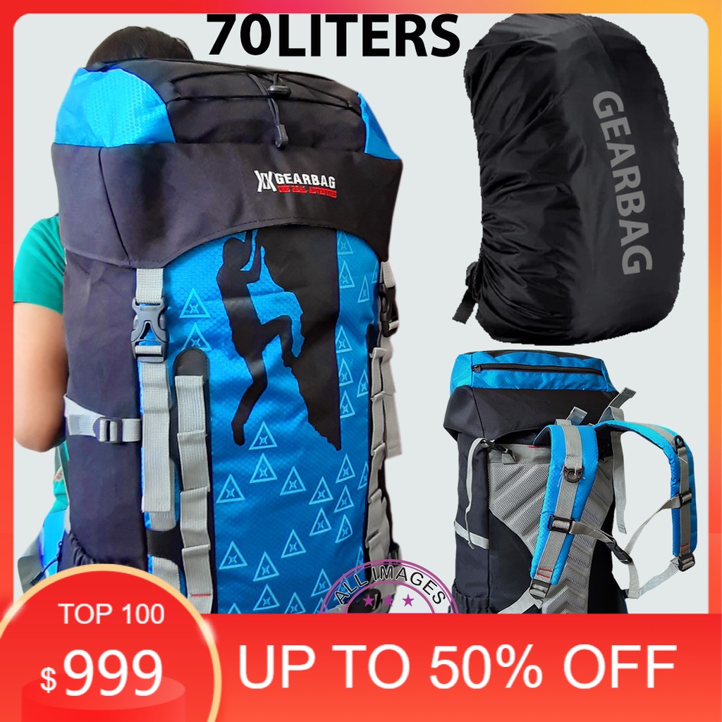 Carrier 70L Gearbag - Tas gunung 70 liter Rain Cover - Tas Camping Tas Hiking Cimbing - Keril Gunung