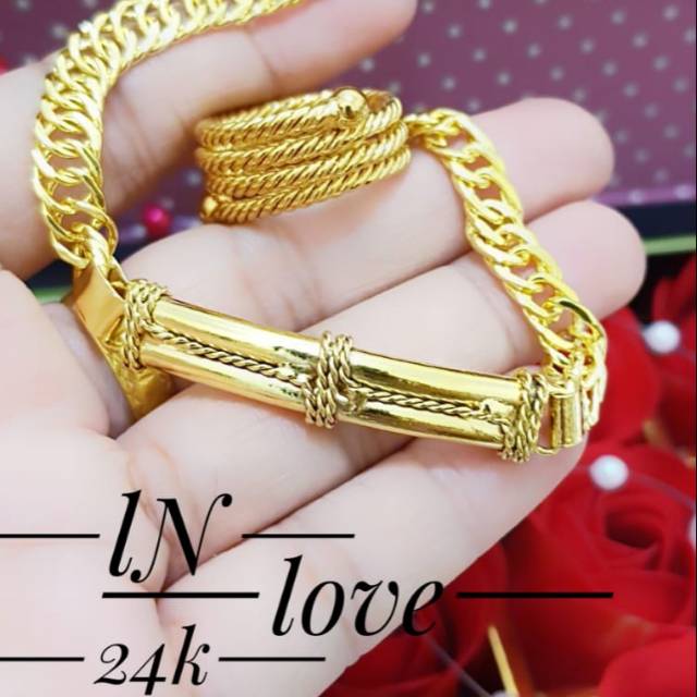 Set lapis emas 24k
