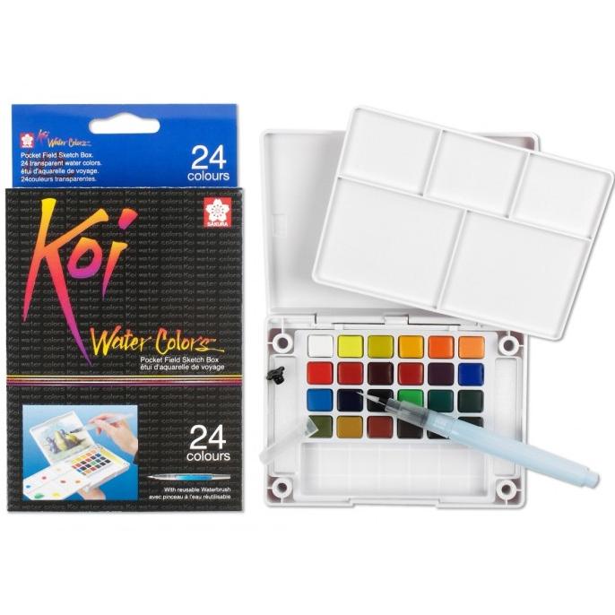 

Cat Air 24 Colours Set - Sakura Koi Water Colors Pocket Sketch Box