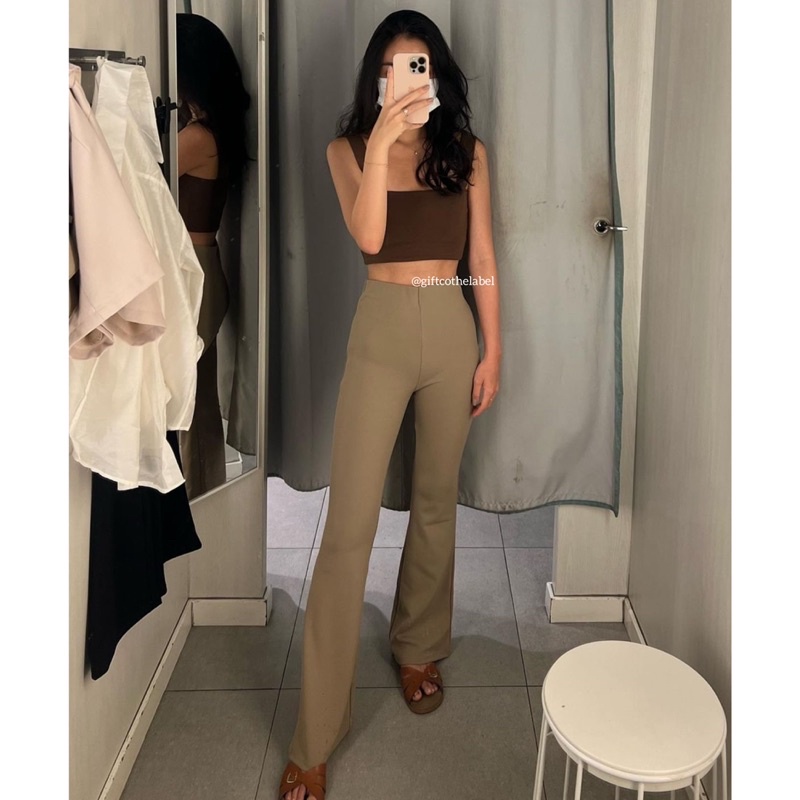 Kyla highwaist pants kulot scuba celana panjang wanita hw import bangkok