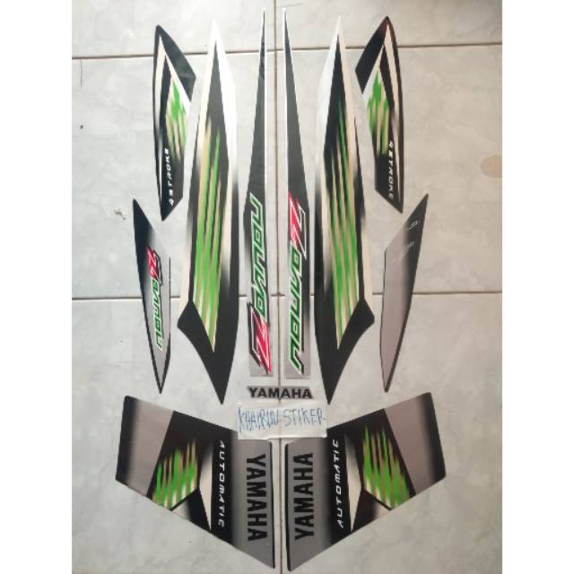 Striping stiker nouvo nuvo z hitam silver hijau