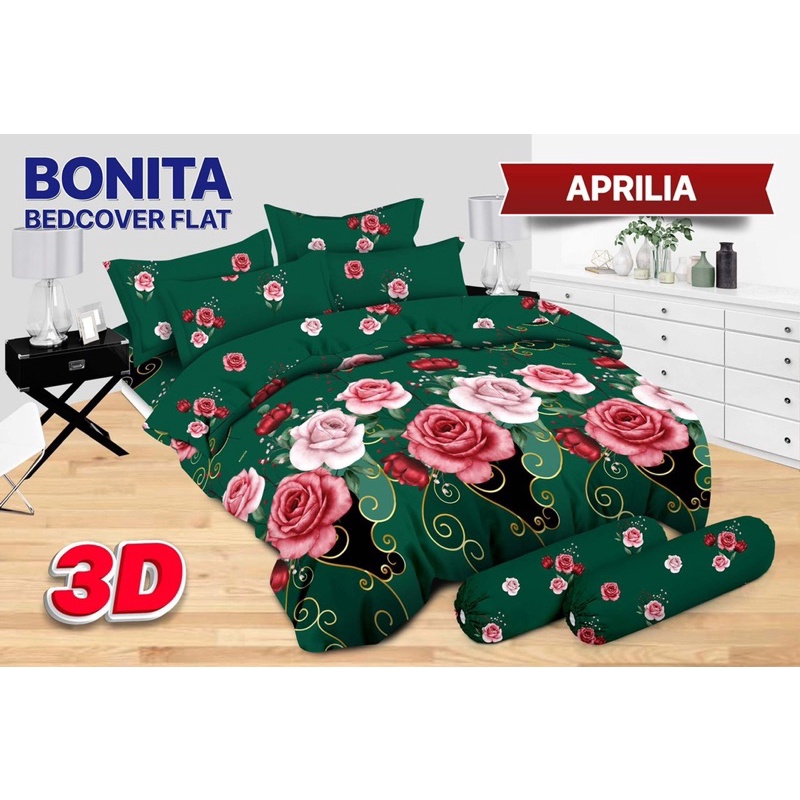 ( BISA COD )SPREI DAN BEDCOVER BONITA DISPERSE UK 180*200 CM ANTI LUNTUR