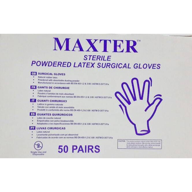 Sarung Tangan Maxter STERILE / Sarung Tangan Latex  / Maxter Surgical Glove Sterile