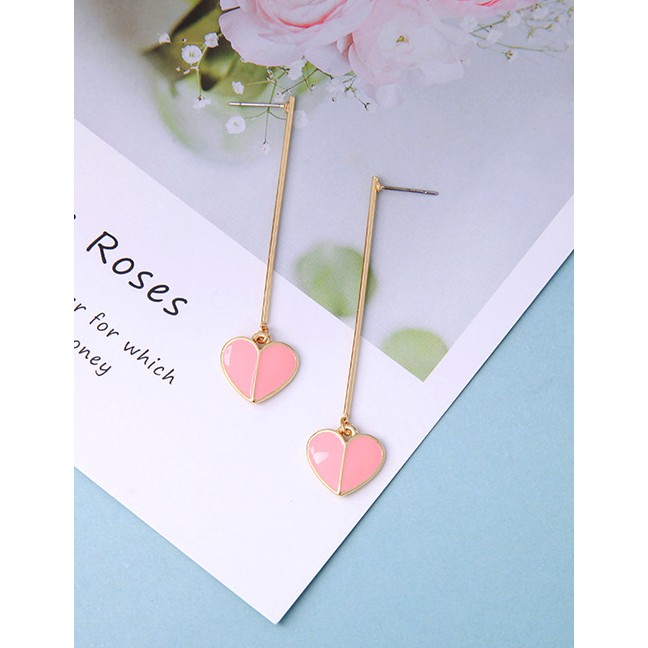 LRC Anting Tusuk Fashion Drip Heart-shaped Earrings F6765X