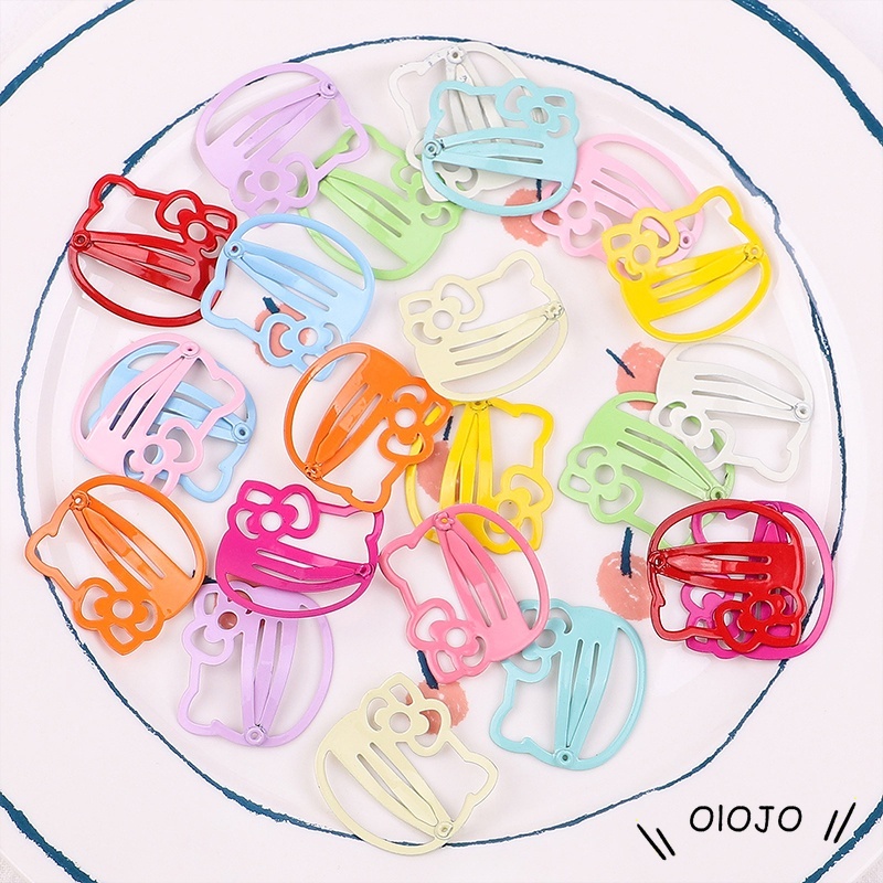 Lucu Hello Kitty Mini Jepit Rambut Macaron Warna Klip Besi Klip Samping Anak Aksesoris Rambut - olo
