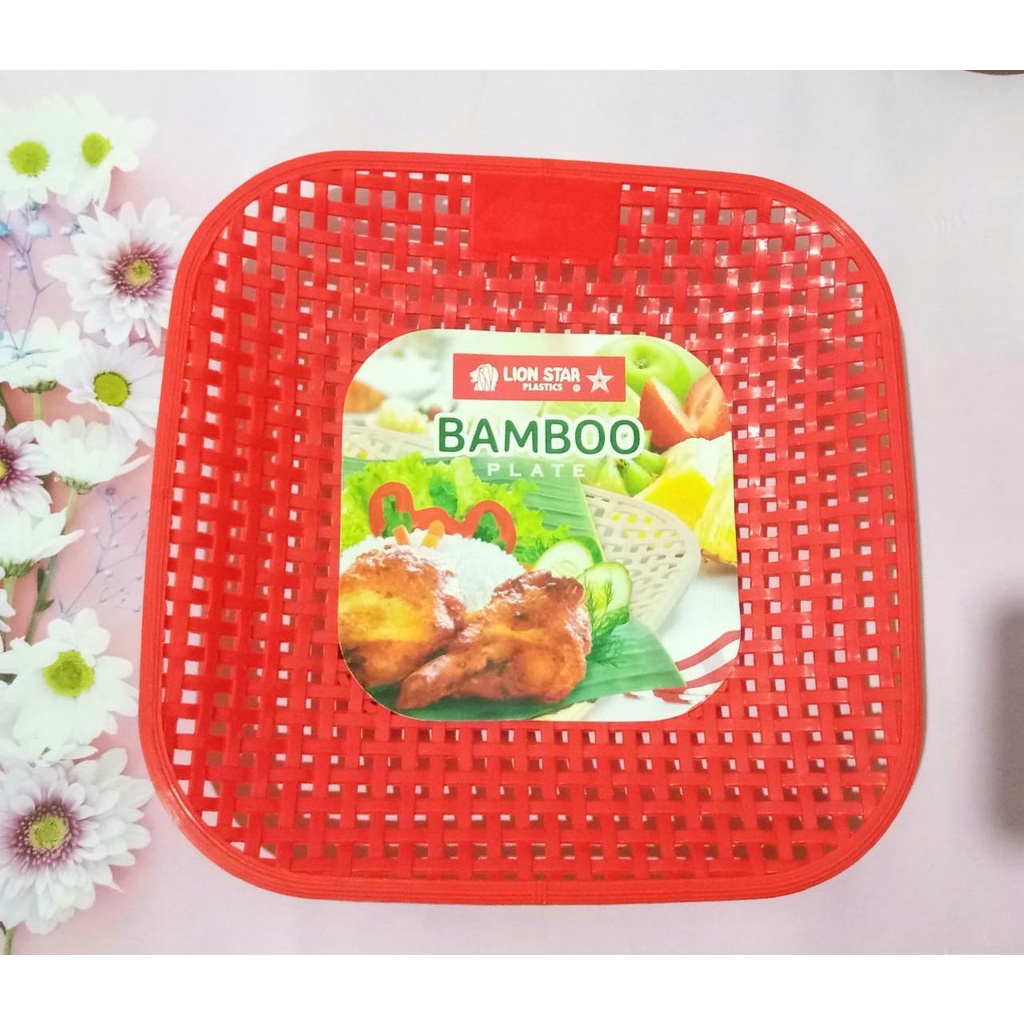 T-45 Bamboo Plate piring rotan plastik bamboo lion star