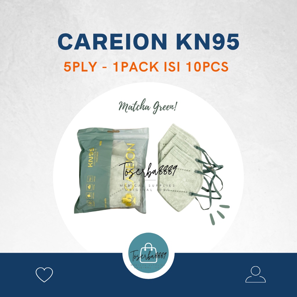 MASKER PREMIUM KN95 CAREION 5PLY ISI 10PCS TALI SENADA