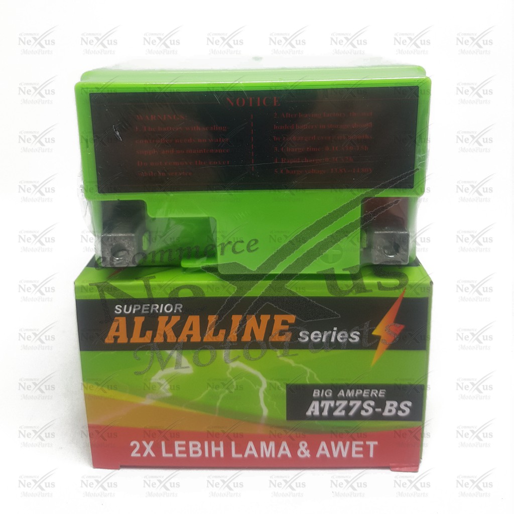 Aki Motor ALKALINE ATZ7S-BS GTZ7S YTZ6V / 12V 7A Vario CBR Beat Satria FU