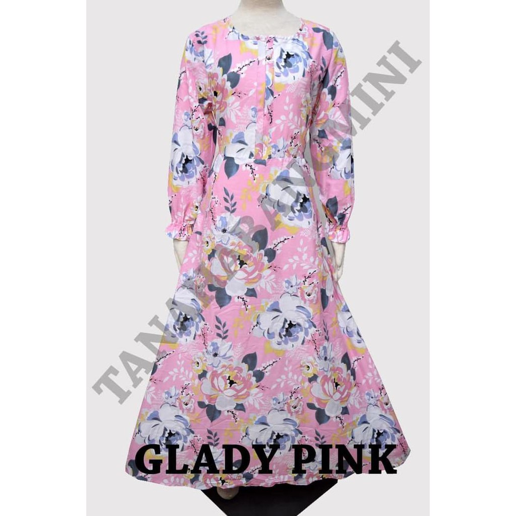 TUNIK CANTIK EMMA MAXI DRESS GAMIS BUNGA EMMA SYARI KATUN JEPANG - PUTIH MB2