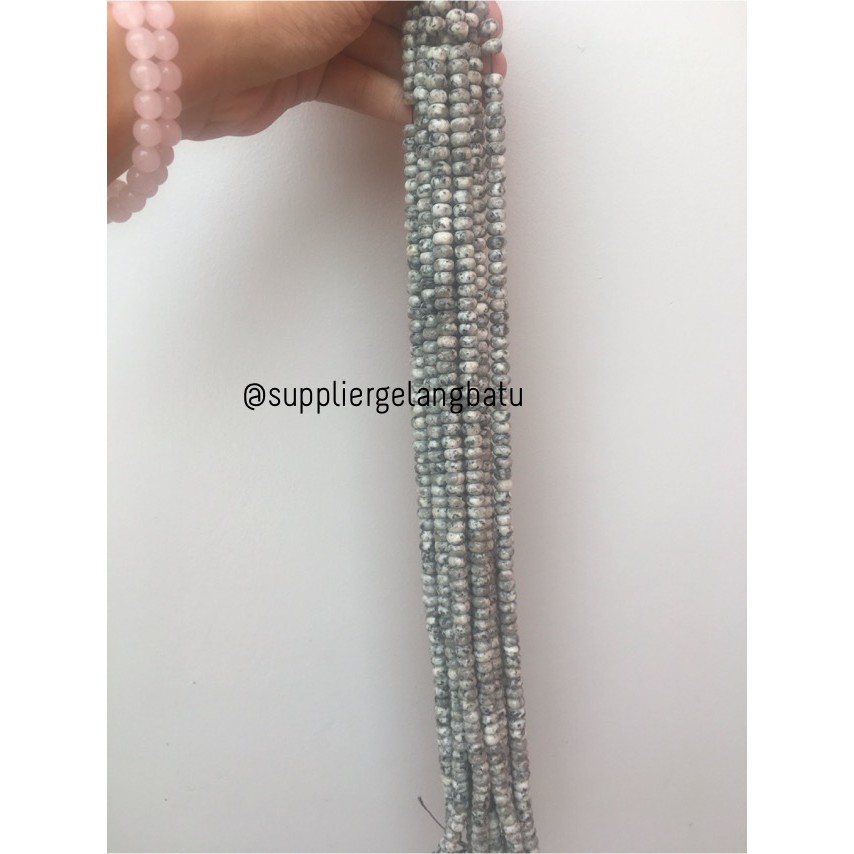 batu rondelle Faceted Hexagon Stone Beads 4 x 8mm dalmantion agate fashion supplier bahan aksesoris