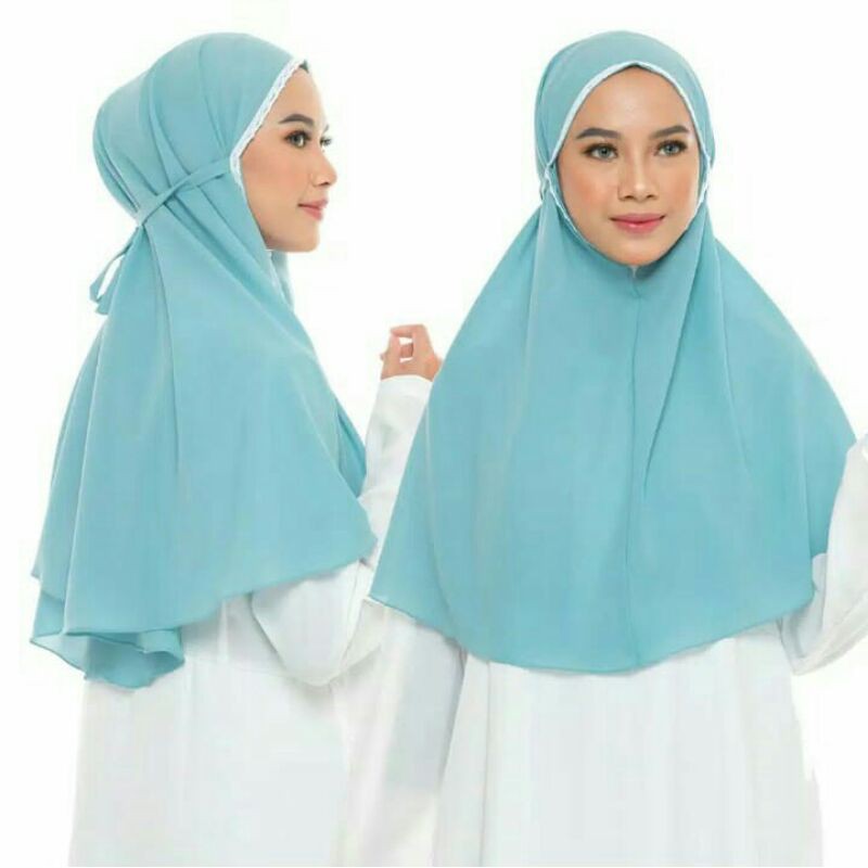 Kerudung Bergo Maryam Biru