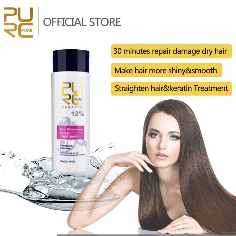 Jual PURC 12% Keratin Brazilian Halus Perbaikan Rambut Keriting Lurus ...