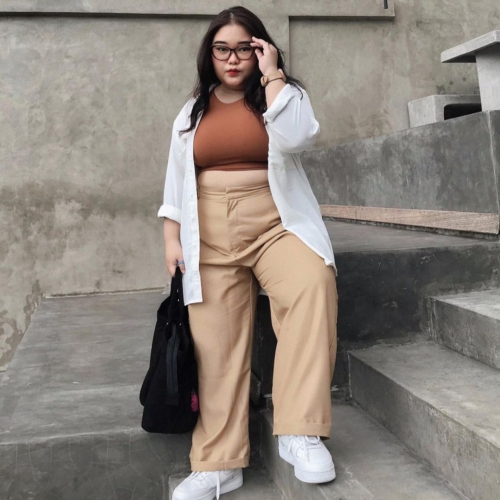 CELANA WANITA JUMBO BAGGY PANTS MELAR STRETCH CELANA KERJA WANITA JUMBO CELANA KANTOR WANITA JUMBO CELANA FORMAL KASUAL MELAR