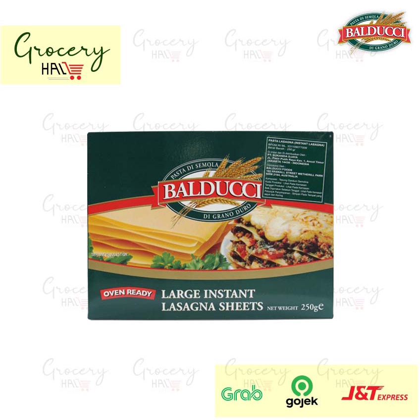 

BALDUCCI PASTA LASAGNA INSTANT 250 GRAM - KULIT LASAGNA