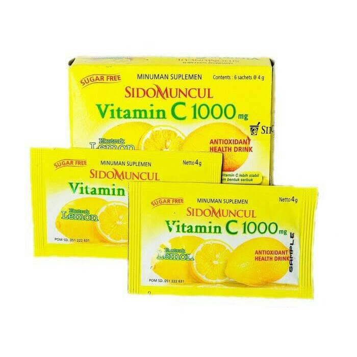 ❤ Under100 ❤ Vitamin C 1000mg Sidomuncul Lemon / Orange 1 Sachet | Health Supplement