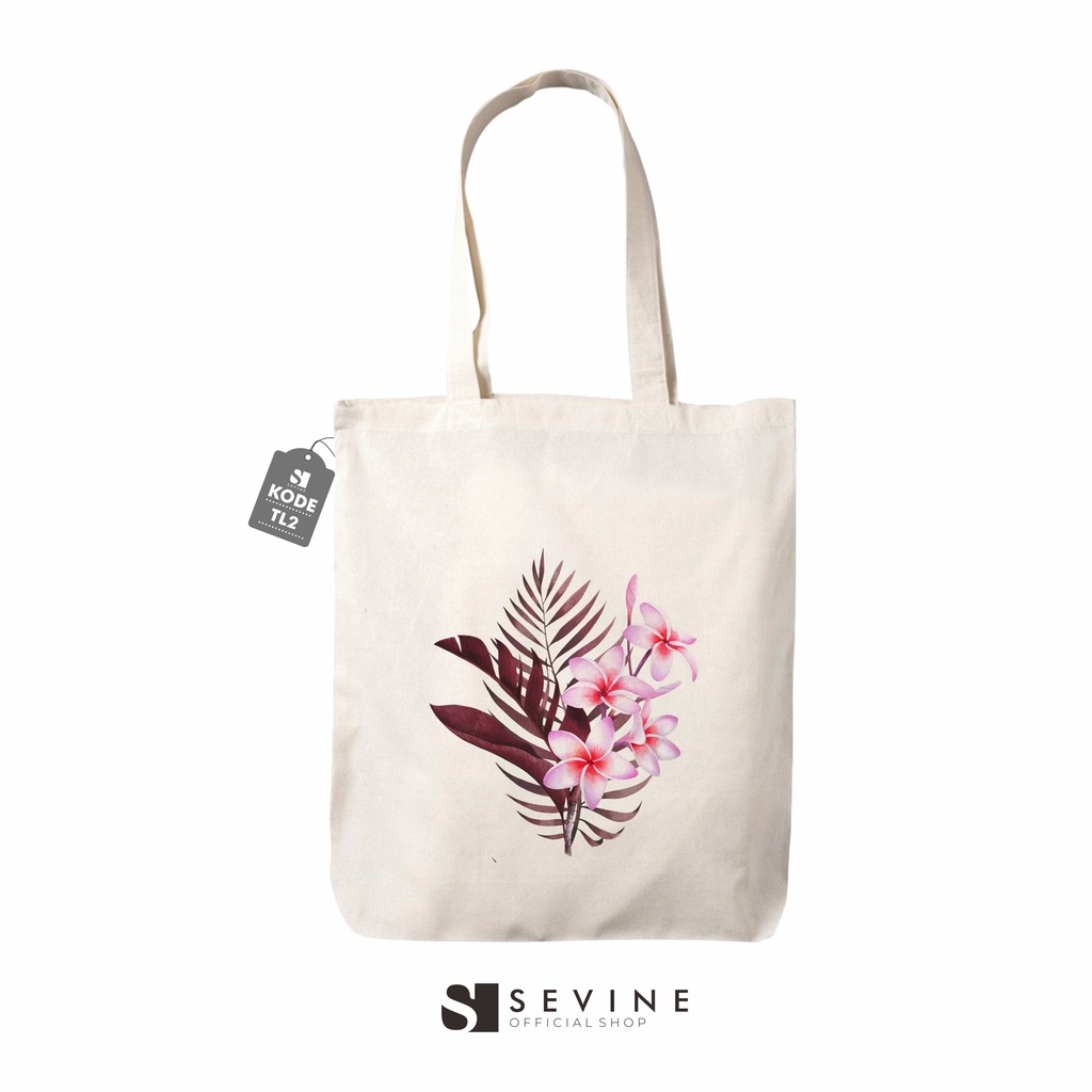 Sevine Tote Bag Resleting Tas Wanita Totebag Custom Tropical Aesthetic Series - TL