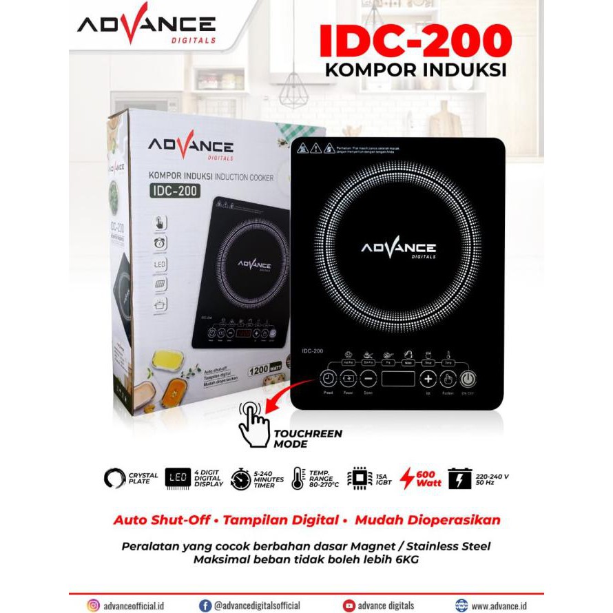 Advance Kompor Induksi Kompor Listrik Idc 200 - Promo 