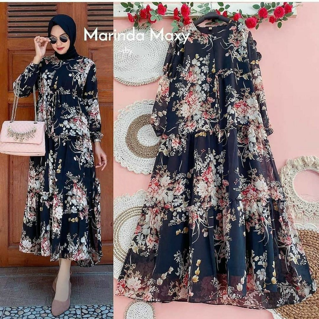 Marinda Maxy l Marina Dress Gamis Muslim Wanita Terlaris