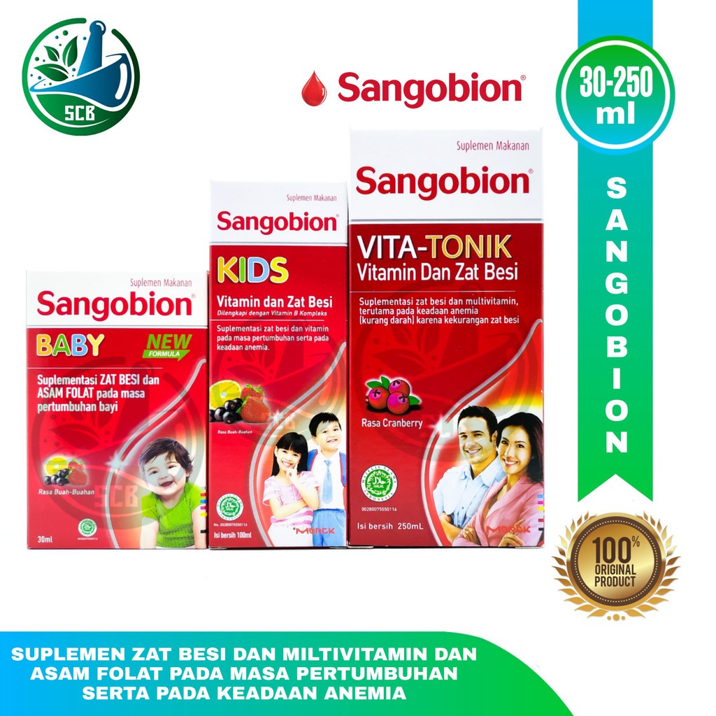 Sangobion Baby - Kids - Vita Tonik Syrup - Obat Suplemen Zat Besi & Anemia (Kurang Darah)