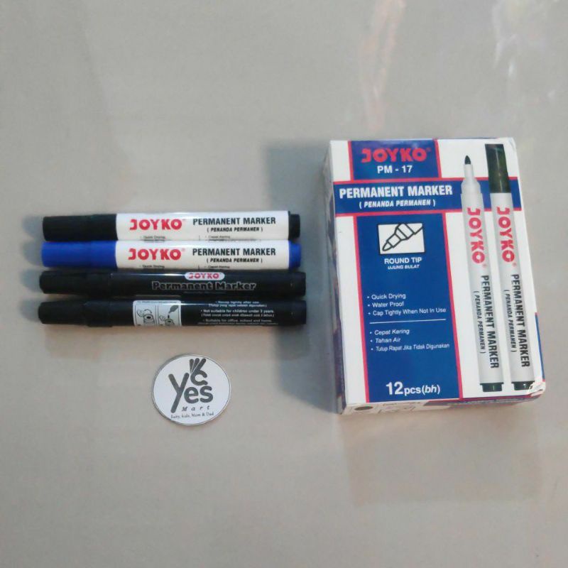 Joyko Spidol Whiteboard Papan Tulis &amp; Permanen Marker 1 PCS Bisa Isi Ulang Hitam Merah Biru White Boad ATK Alat Tulis Kantor Sekolah anak