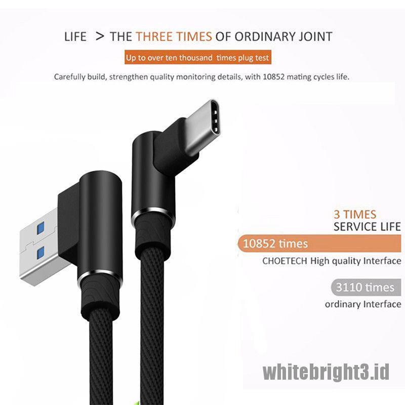 &lt; White3 &gt; Kabel Data / Charger Micro USB / Type C / IOS / Android 90 Derajat Model Kepang