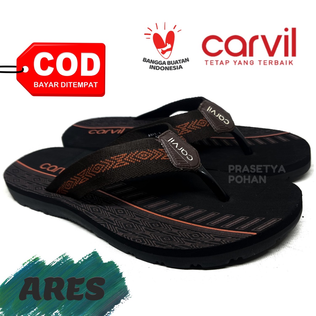 Sandal Pria Carvil Original Anti Air - Sendal Carvil Tartan