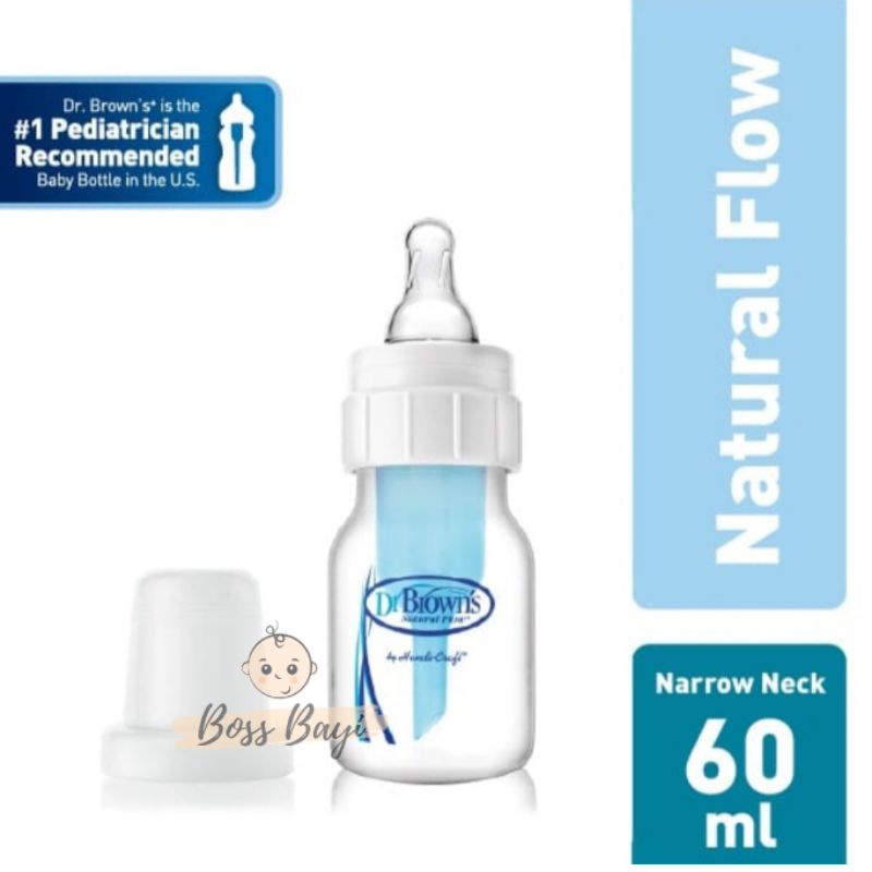 DR BROWNS Botol Natural Flow 60ml /120ml Interval Vent System Biru - Botol Dot Bayi Anak