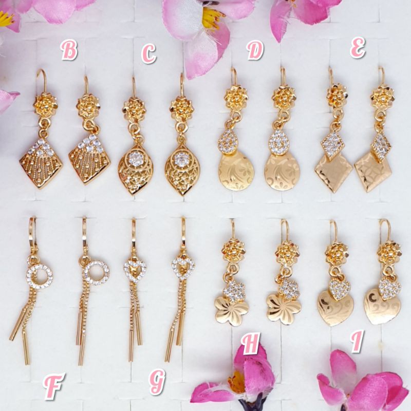 anting antik korea rumbai permata zircon