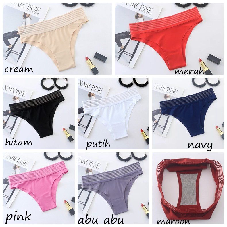 (COD) Celana Dalam Wanita Seamless Sexy pinggang transparan G String C210